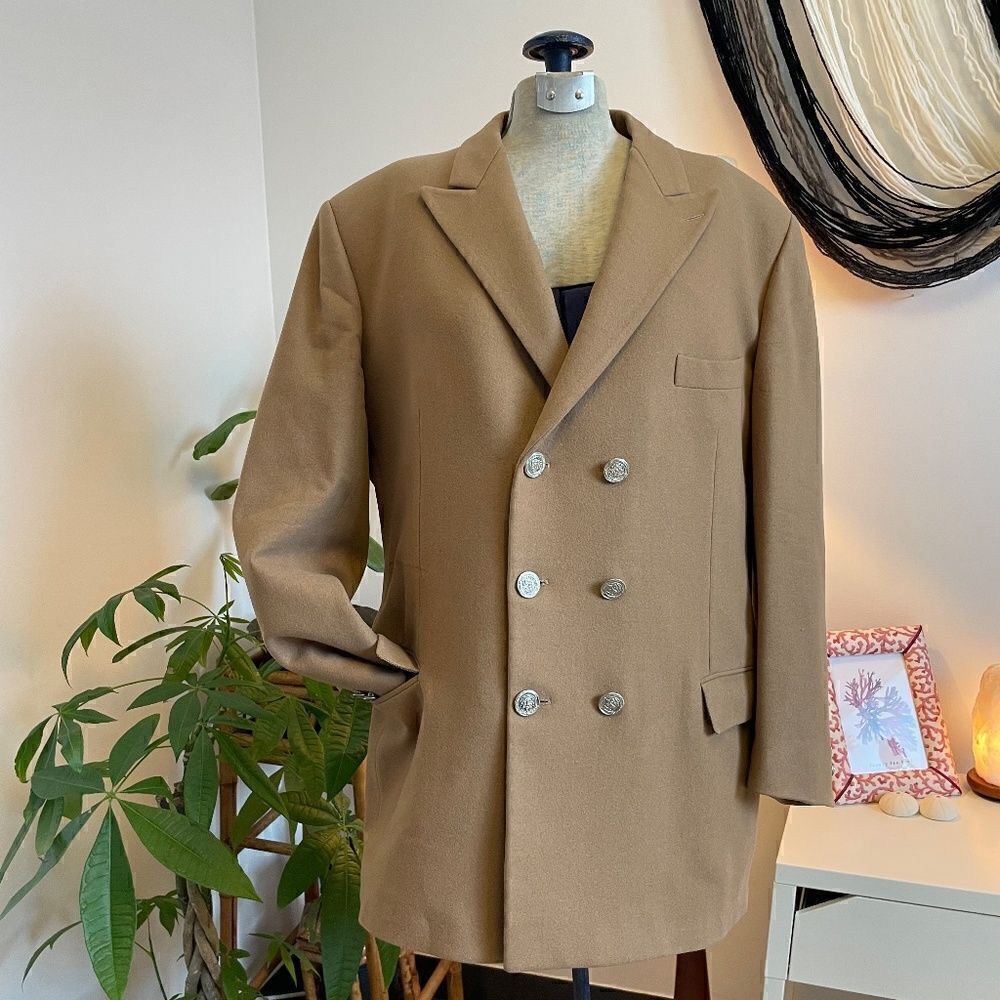Men's BAYNARD double breasted, double vented camel wool blazer